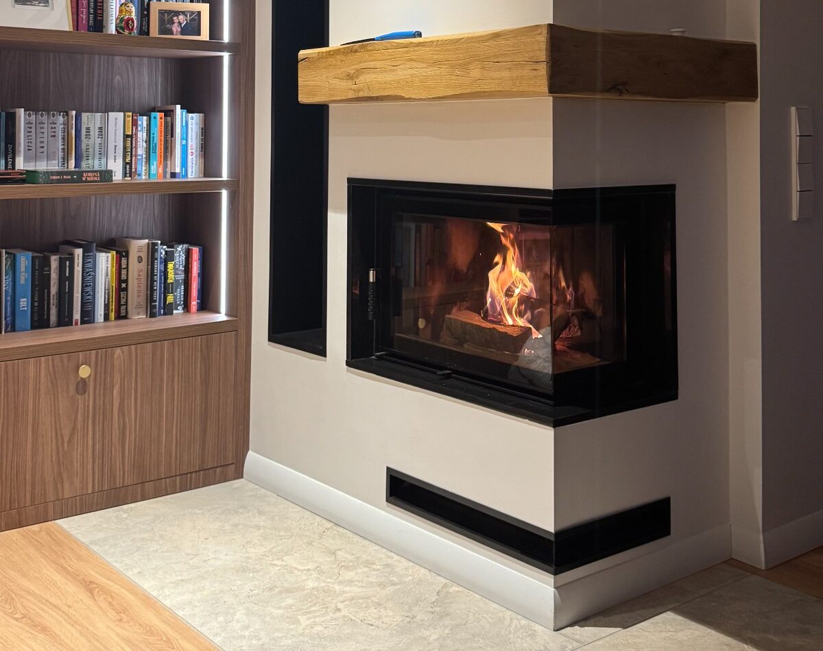 Kominek w salonie – przykładowa realizacja